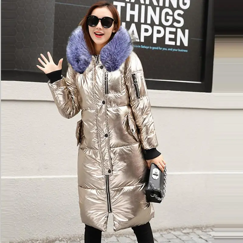 Парка из искусственного меха Женская пуховая куртка новинка 2020 зимняя Толстая