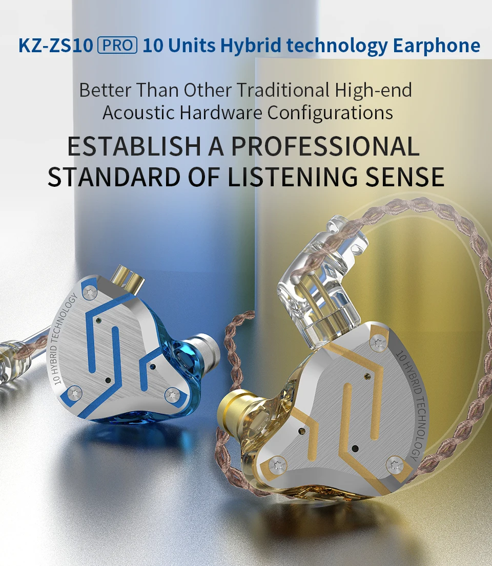 KZ ZS10 PRO 4BA+ 1DD гибридная Hi-Fi металлическая гарнитура наушники-вкладыши Спортивная гарнитура с шумоподавлением AS10 BA10 ZST ZSN PRO ES4 T2 AS16