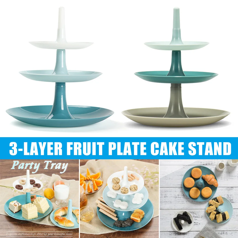 Поднос пластиковый съемный 3 слойный для кондитерских изделий подставка закусок