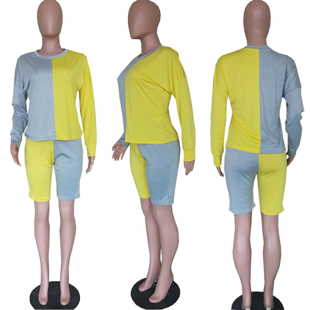 

HAOYUAN Two Piece Set Tracksuit Women Fall Festival Clothing T Shirt Top and Shorts Sweat Suits 2 Piece Outfits Matching Sets