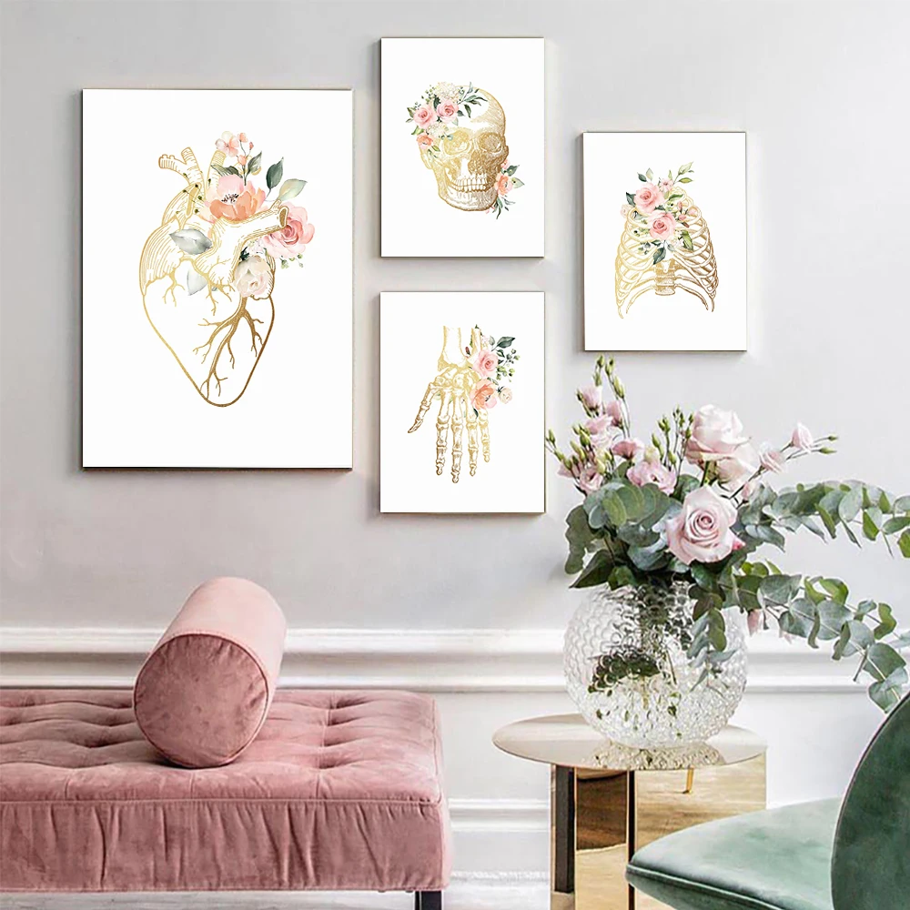 

Abstract Poster Human Medical Anatomy Canvas Painting Skeleton Art Print Body Education Wall Picture For Living Room Home Decor