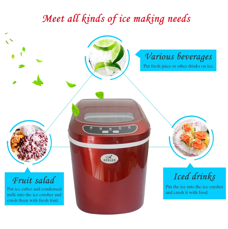 XEOLEO Mini Ice machine Electric Bullet cylindrical Ice Maker 12kg/24h Automatic Household Ice Making Machine For Milk Tea Shop