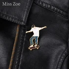 Фигуристки парень! Эмалированная булавка для мальчиков, булавки для лацканов, броши для сумки, шляпы, рюкзака, аксессуары, подарки для любителей скейтборда