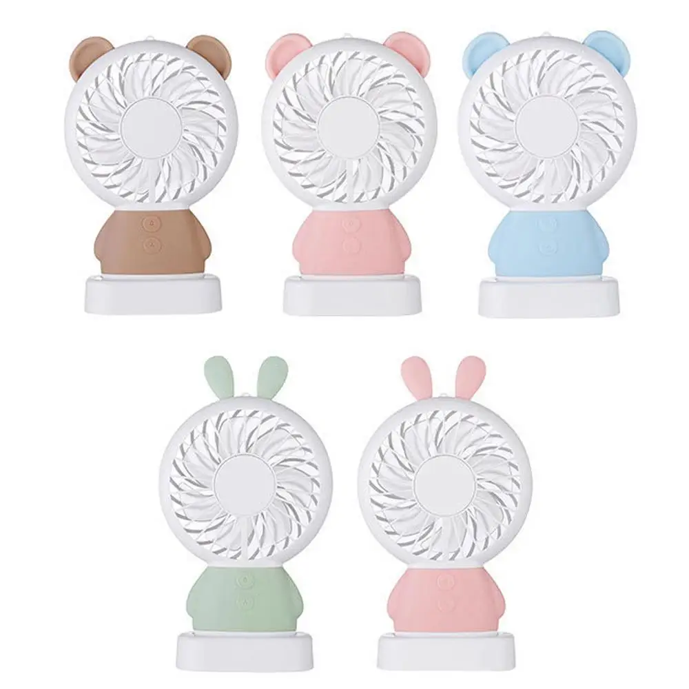 

Coloured Lights 800mAh Damo Bear Fan Handheld Fan Cartoon Electric Fan Summer Portable Pocket Fan Ultrathin Cooling Mini