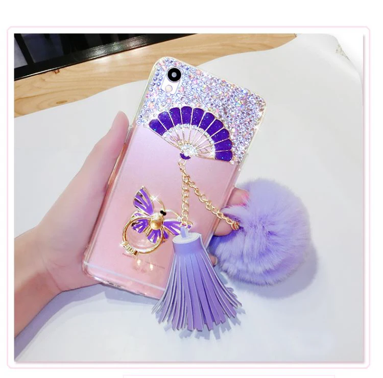 Меховой шар Блестящий ювелирный чехол для телефона LG G7 G6 G8 Q7 Q6 Q60 K40 K50 V30 V40 V50 Q Stylo 4 5