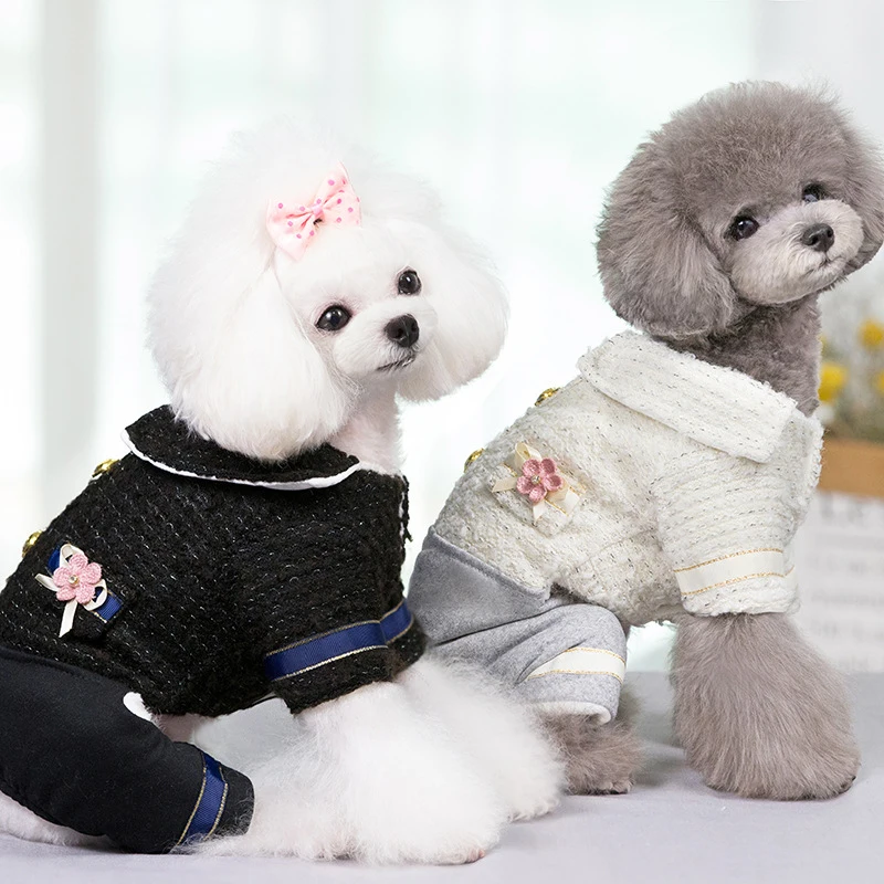 Зимний комбинезон для собак одежда маленьких щенков пальто костюм животных