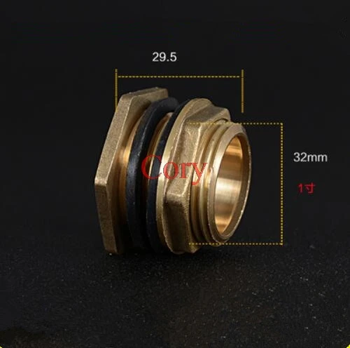 1 inch 2 шт. медный Женский-Мужской водяной бачный соединитель 1/" 3/4" " латунные трубы одиночные свободные ключ поворотные фитинги дренажные гайки Jointer - Цвет: 1 inch