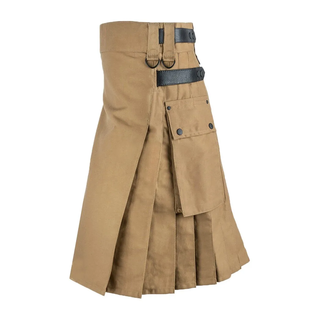 Мужская юбка брюки Винтаж Kilt шотландская Готическая мода Kendo карманные юбки шотландская Одежда Дикие Брюки
