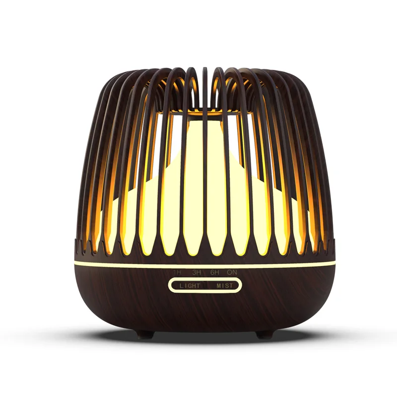 

KBAYBO 500ML Aroma Diffuser Essential Oil Ultrasonic Air Humidifier Wood Grain 7 Color Changing LED Lights Cool Mist for Home