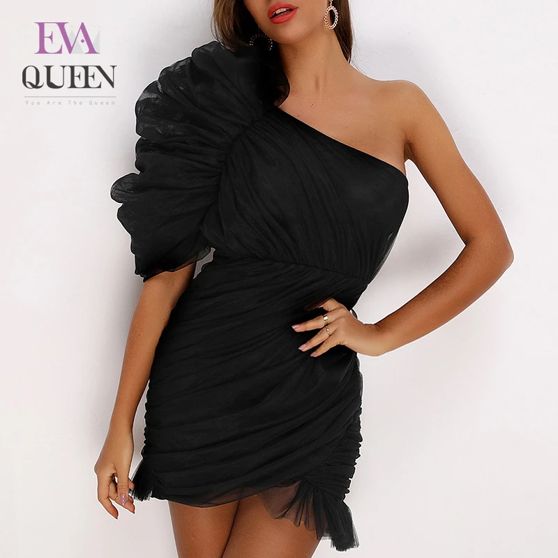 EvaQueen весенне летние кружевные сексуальное платье для женщин с оборками на одно
