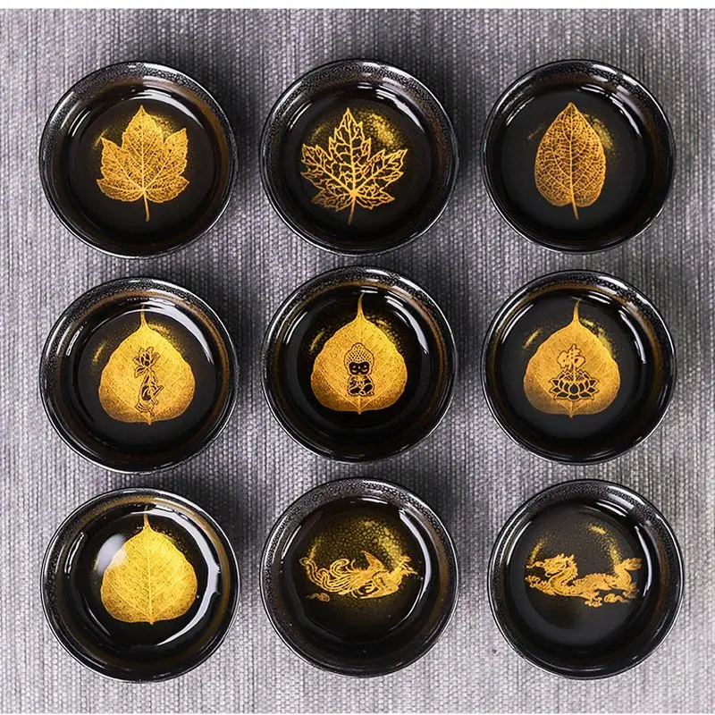 

2pcs 130ml Creative Large Teacup Maple Leaves Delicate Tea Cups Ceramic Tea Bowls Chinese Traditional Kung Fu Tea Set Cup