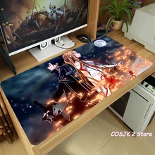 Anime Sword Art Online Yuuki Asuna Kirigaya Kazuto Mouse Pad Thicken Laptop Gaming Mice Mat Table Keyboard Mat Anti-Slip Playmat