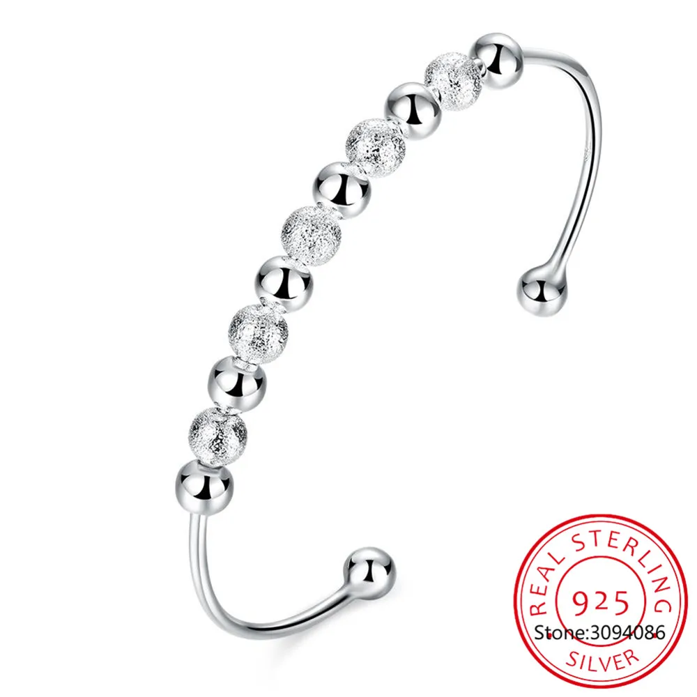 

925 стерлингового серебряного цвета, на каблуке высотой 8 м бисера Браслеты & Браслеты, отлично подходят для выездов на классические простые ю...