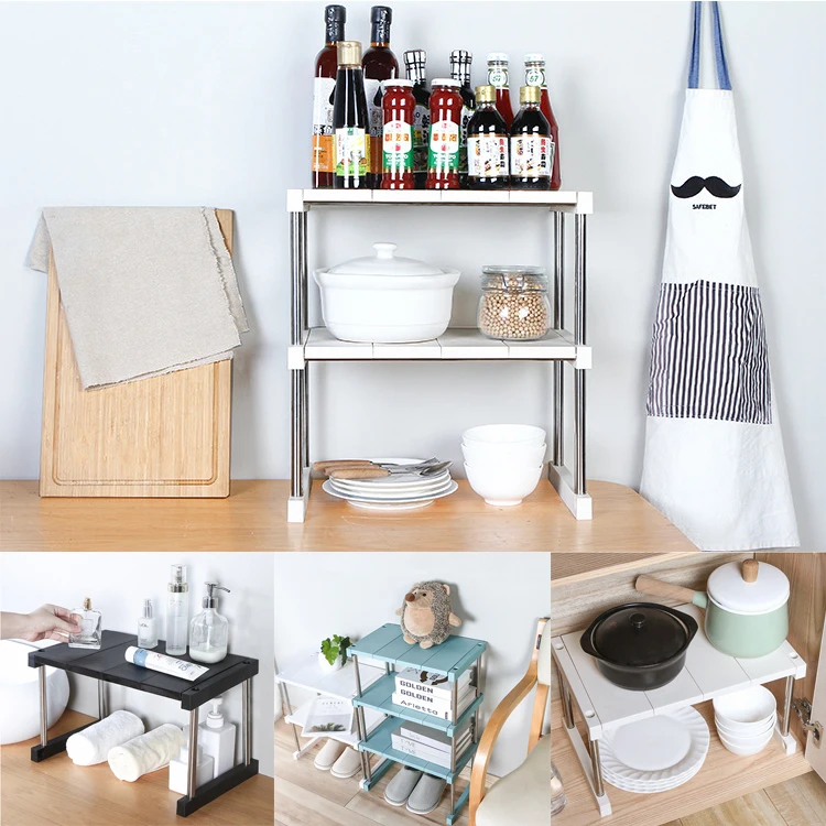 1/2/3 Слои Кухня полка для хранения специй мелочи дома Органайзер офисный