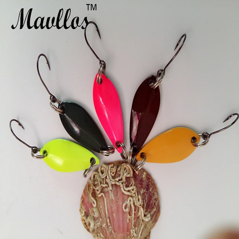 

Mavllos Feather Hook Lure 3g 4pcs/lot Metal Spinner Spoon Fishing Wobblers Hard Baits Winter Fishing Lure Saltwater Tackle