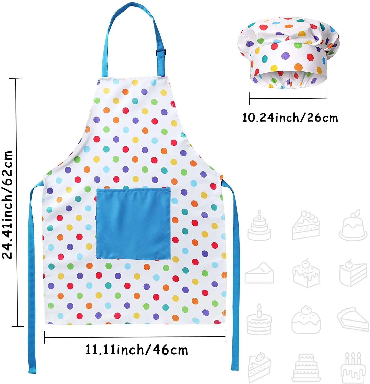 

Kindergarten Parent-child Activities Baking Tool Set Nozzle Pastry Bag Silicone Cup Children's Apron Chef Hat Color Spoon Etc