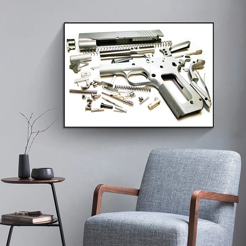 Механический художественный настенный постер Conisi Browning M1911 Colt картины на холсте