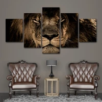 modular lion poster canvas animal painting pictures art 5 pieces black and white lion wall art home decor living room hd prints