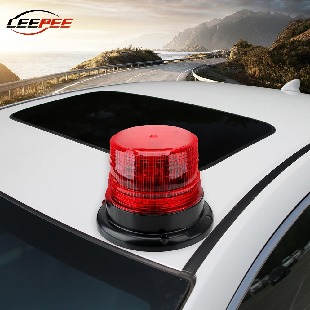 Magnetic Rotating Car LED Warning Light Police Strobe Emergency Lamps Blinker for Marine Boats Truck Trailer Caravan Accessories