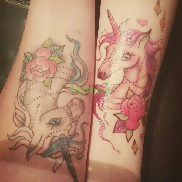 Водостойкая Временная тату наклейка единорог лошадь Русалка Ловец снов лиса