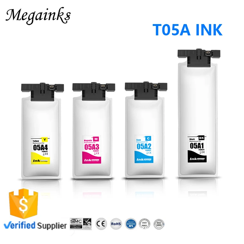 

T05A1 T05A2 T05A3 T05A4 pigmen ink bag For Epson WF-C878R WF-C879R printer with chip T05A pigment ink BK C M Y