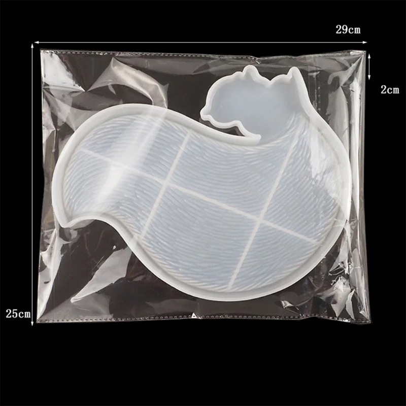 

Squirrel Tail Tray Mould Silicone Coaster Tray Tray Mirror Crystal Epoxy Mold