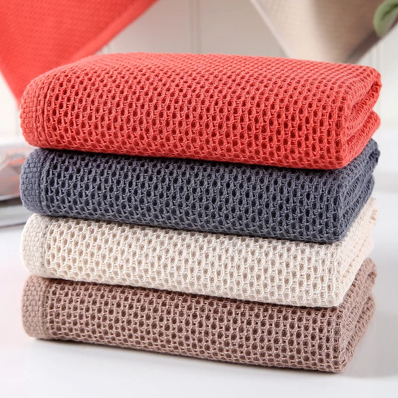 

Brand 4PC 100% Cotton Hand Towels for Adults Plaid Hand Towel Face Care Magic Bathroom Sport Waffle Towel 35x35cm