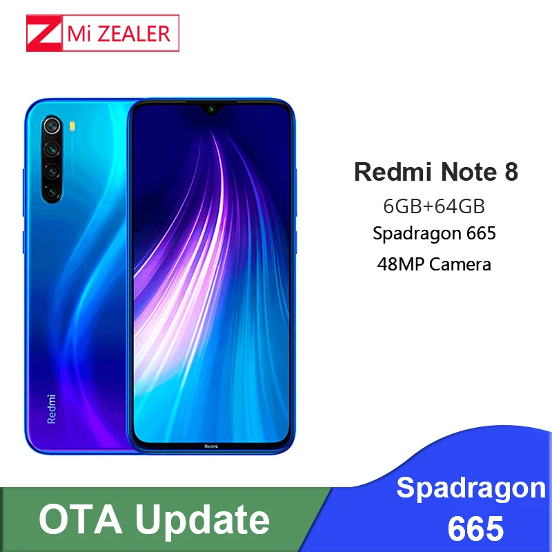 Новый оригинальный Смартфон Xiaomi Redmi Note 8 6 ГБ ОЗУ 64 Гб ПЗУ восьмиядерный смартфон