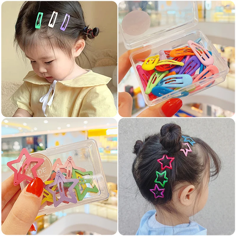 

1Set/Box Baby Girls Cute Colors Star Butterfly Ornament Hair Clips Baby Girls Lovely Sweet Hairpins Kid Fashion Hair Accessories