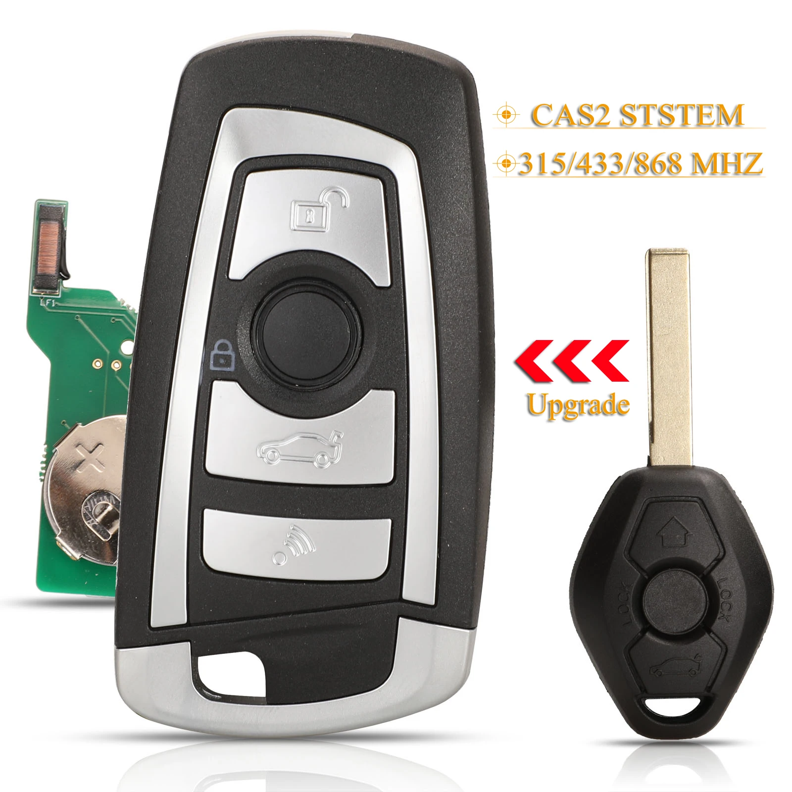 jingyuqin CAS2 4 Buttons Modified Flip Remote Key 315/433/868MHZ ID46-PCF7953 Chip for BMW 3 5 7 E38 E39 E46 M5 X3 X5 E65