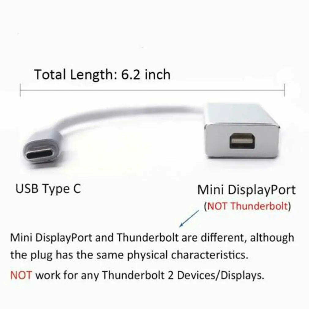 USB 3.1 Type C to mini DisplayPort Converter Standard DP USB-C Adapter for Macbook Pro Mini female | Электроника