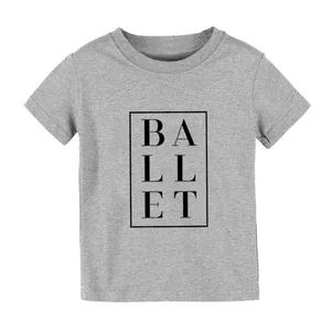 Детская футболка с балетным квадратным принтом, рубашка для мальчиков и девочек, детская одежда для малышей, забавные уличные футболки, CZ-135