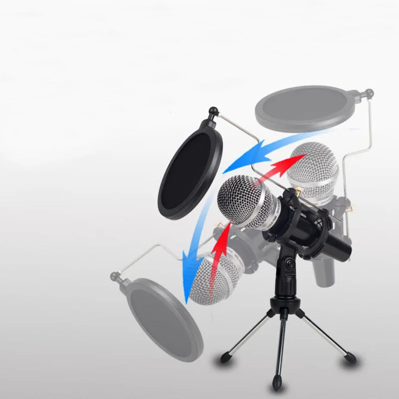 Настольный мини-микрофон со штативом и амортизирующим держателем для микрофона |