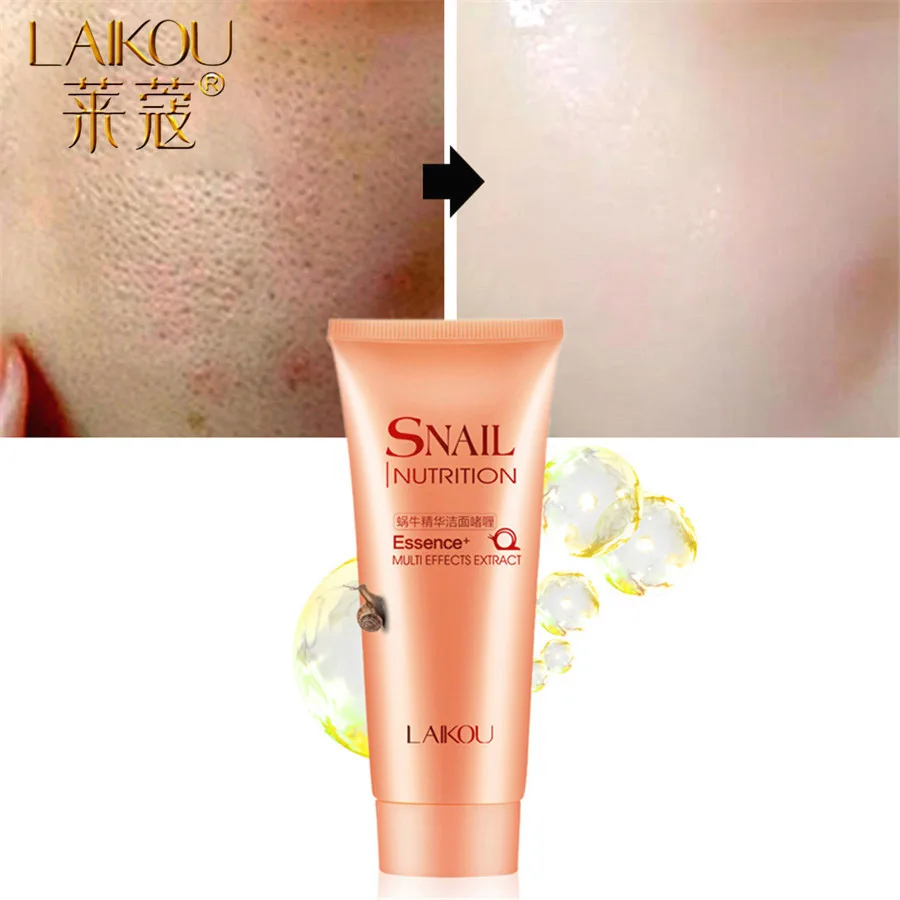 

LAIKOU Snail Facial Cleanser Facial Cleansing Rich Foaming Organic Natural Gel Daily Face Wash Anti Aging Deep Clean Cosmetics