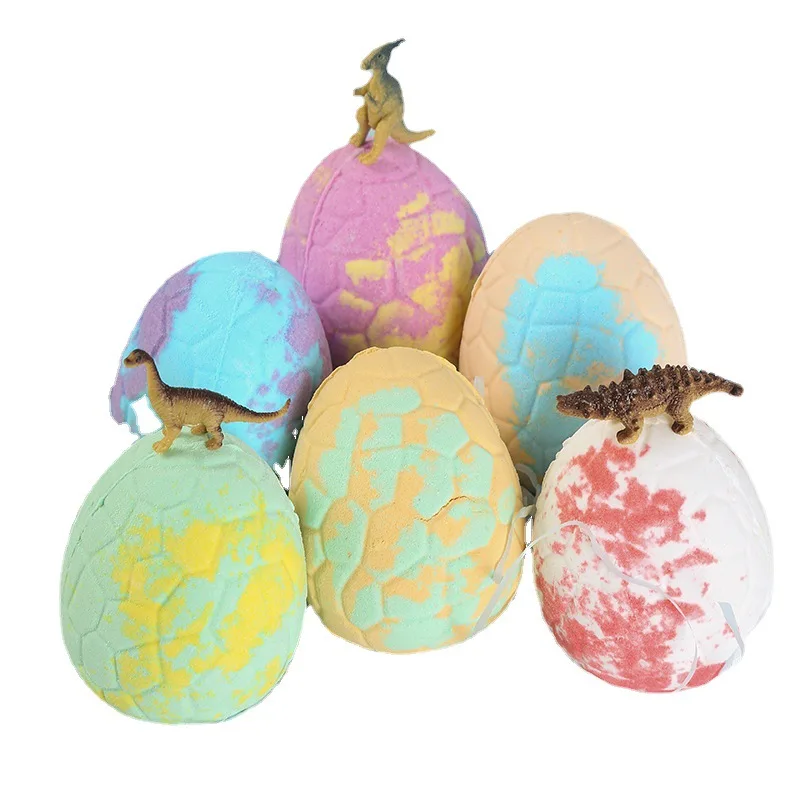 Bath Bombs for Kids with Toys Inside 1 Set of 6 Colorful Egg Fizzies Gentle and Safe Spa Fizz Balls Kit |