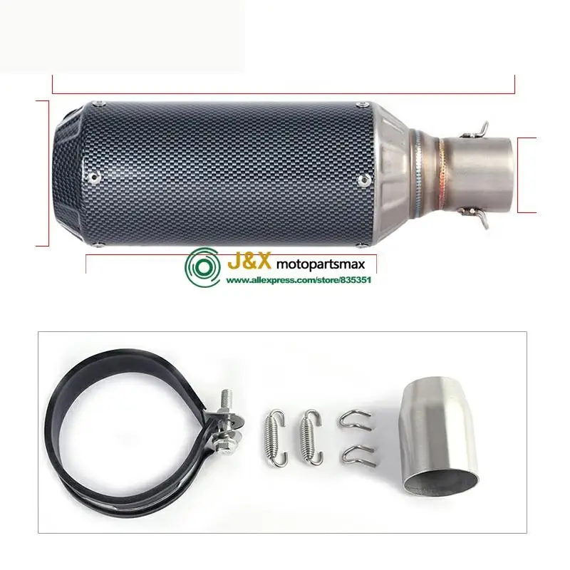 36-51 мм Универсальный Байк ATV Slip On Scooter Carbon FiberHornet 600 CB600F Smax155 RC390 G310R GSX150R GW250 Z900 |