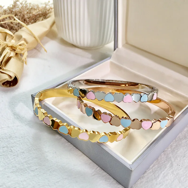 Высококачественный Браслет из нержавеющей стали цвета розового золота