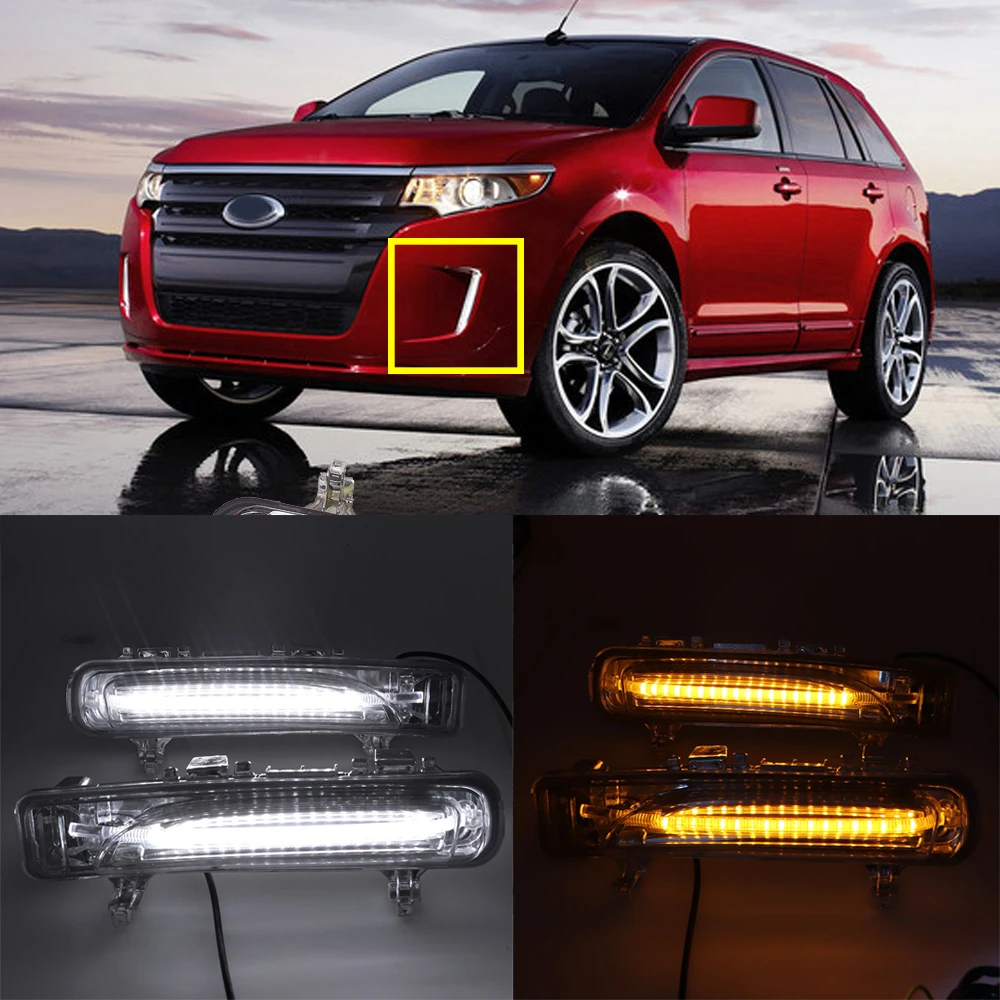 LED DRL Tagfahrlicht für Ford Edge 2009 2010 2011 -2014 Tag Licht Mit Drehen Signal Lampe Nebel lampe Auto Licht Montage