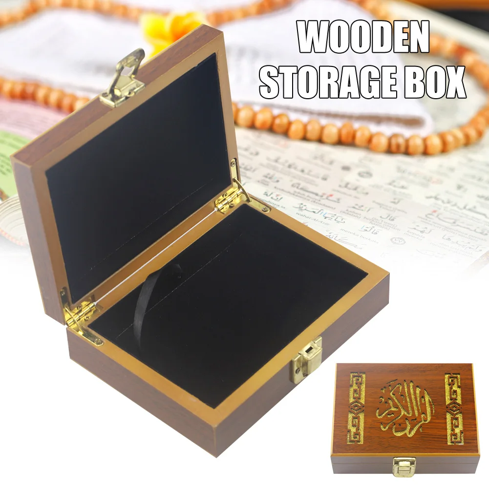 

Wooden Storage Box Pattern Engraving Case Islam Eid Ramadan Festival Crafts Gift JDH88