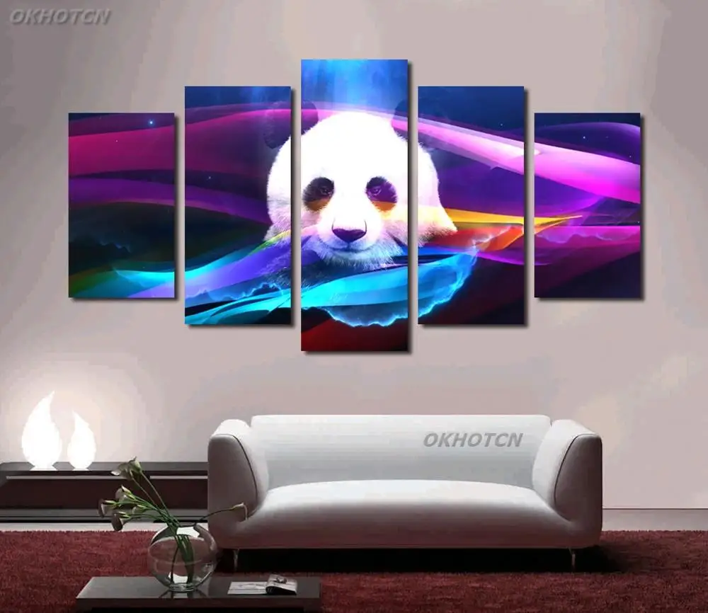 

Настенный красивый художественный плакат Скандинавская Картина на холсте Panda HD с современным модульным изображением животных для украшения гостиной и дома