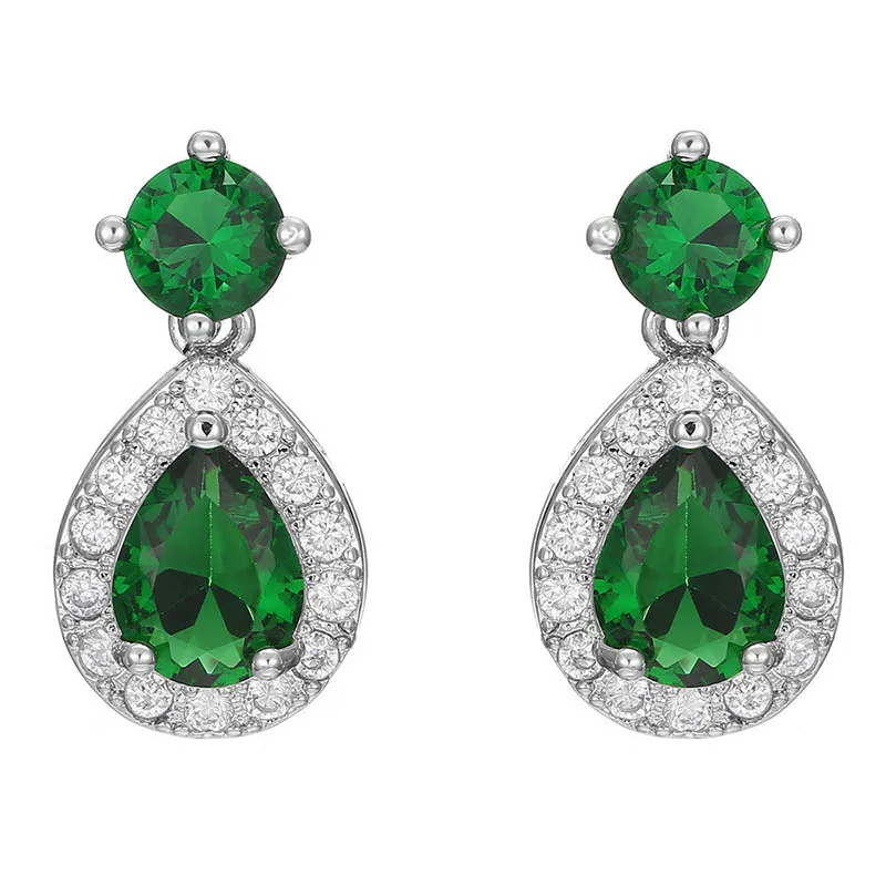 Bague Ringen, роскошные Серьги с драгоценными камнями для женщин, элегантные серьги в форме капель воды, изумрудное серебро, 925 ювелирное изделие на годовщину