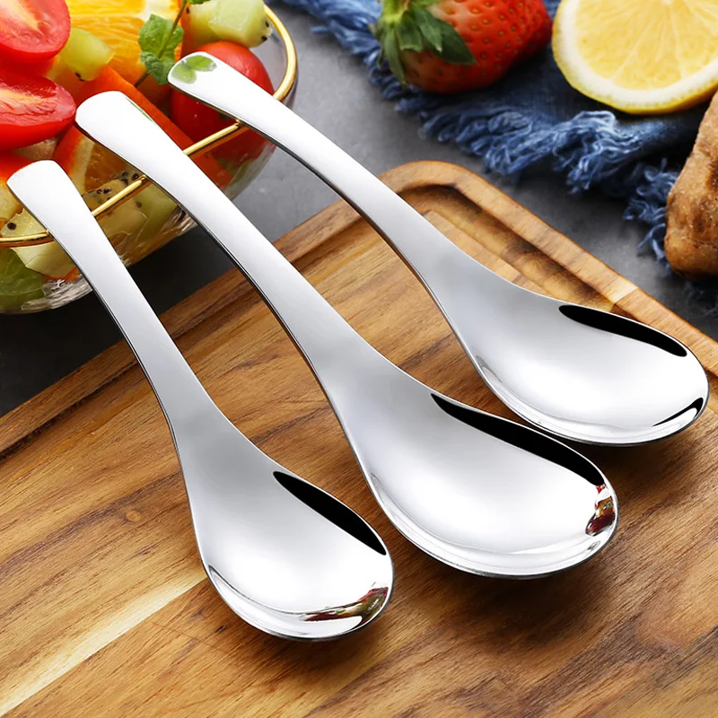 1 шт. детская металлическая ложка для мороженого 3 размера|soup spoon|stainless steel spoondessert