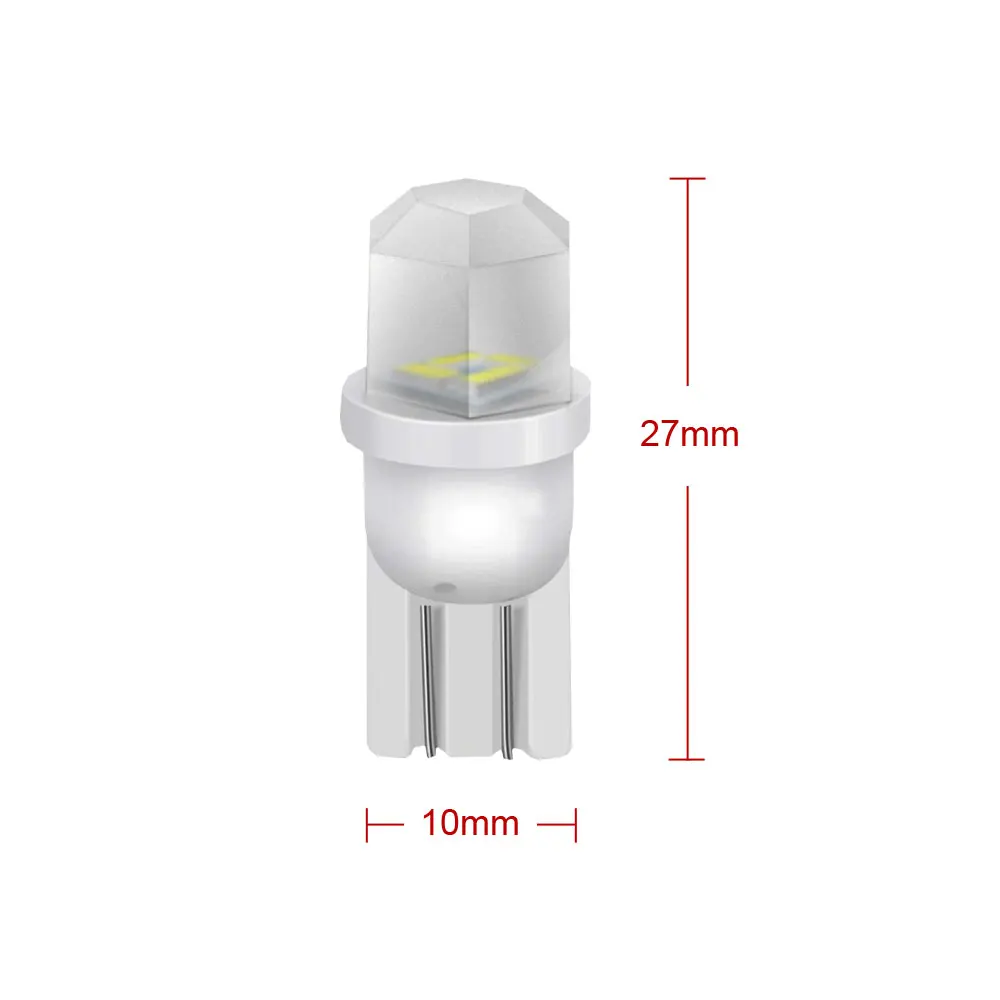 10 шт. керамическая Светодиодная лампа T10 W5W 194 светодиодный LED Canbus 4SMD 168