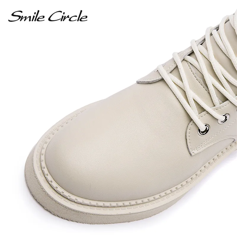 Женские ботильоны на плоской платформе Smile Circle модные осенне зимние ботинки с
