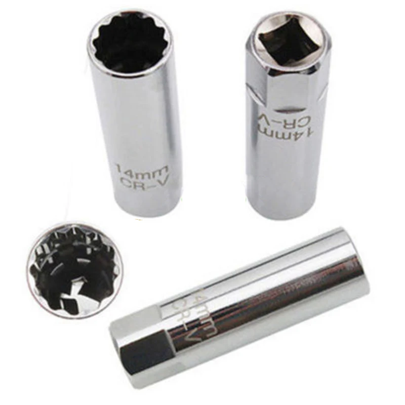

3/8'' Drive Removal tool Spark Plug Socket Silver 14mm Brand New Durable High Quality