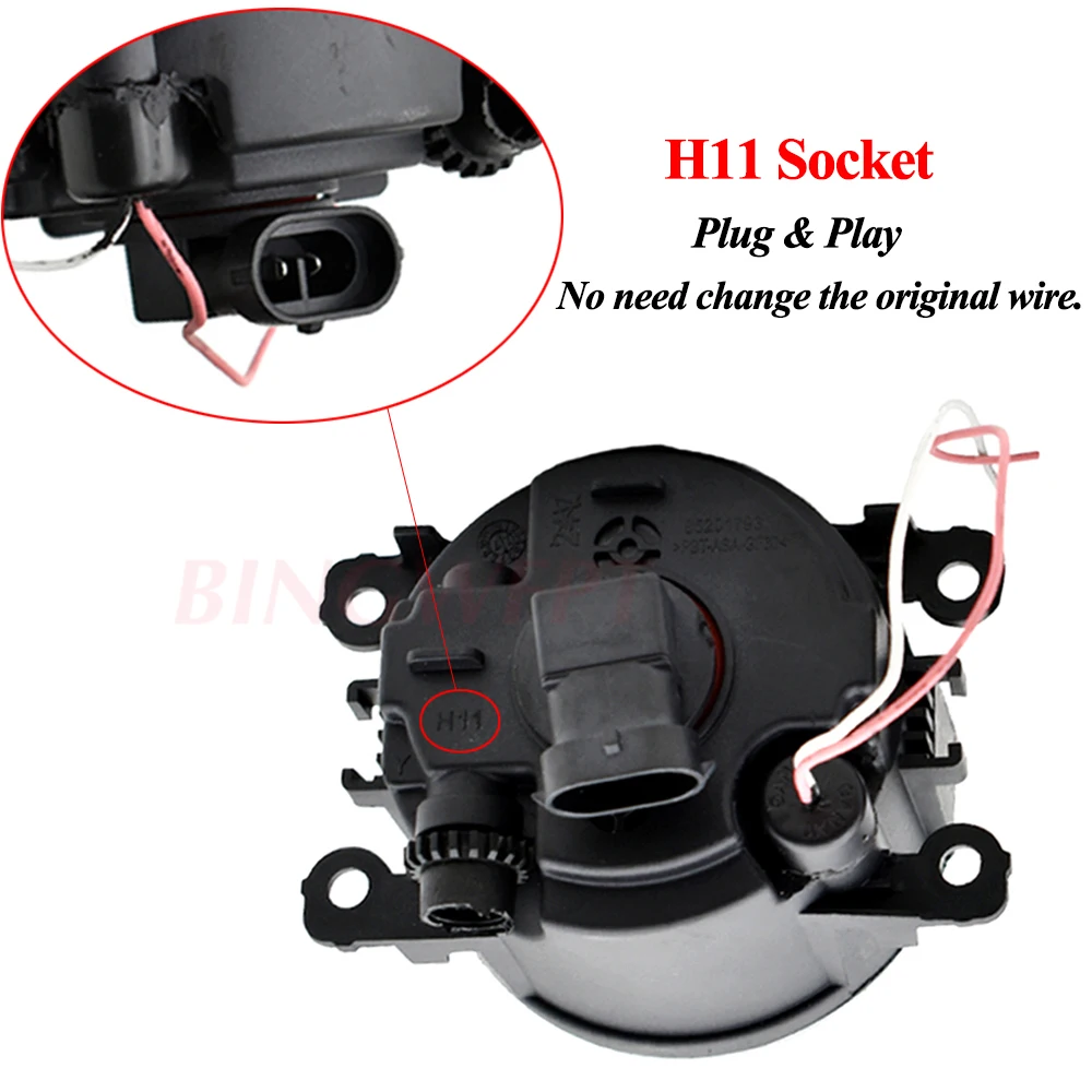 2PCS Car Accessories 30W LED Fog Light Angel Eye DRL Daytime Running H11 12V For M-itsubishi Outlander XL 2007-2013 | Автомобили и