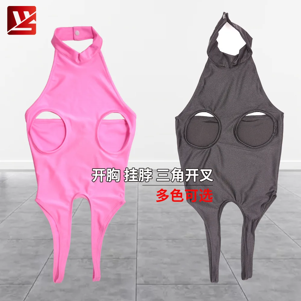 Женский слитный купальник с вырезами на шее открытой спиной |