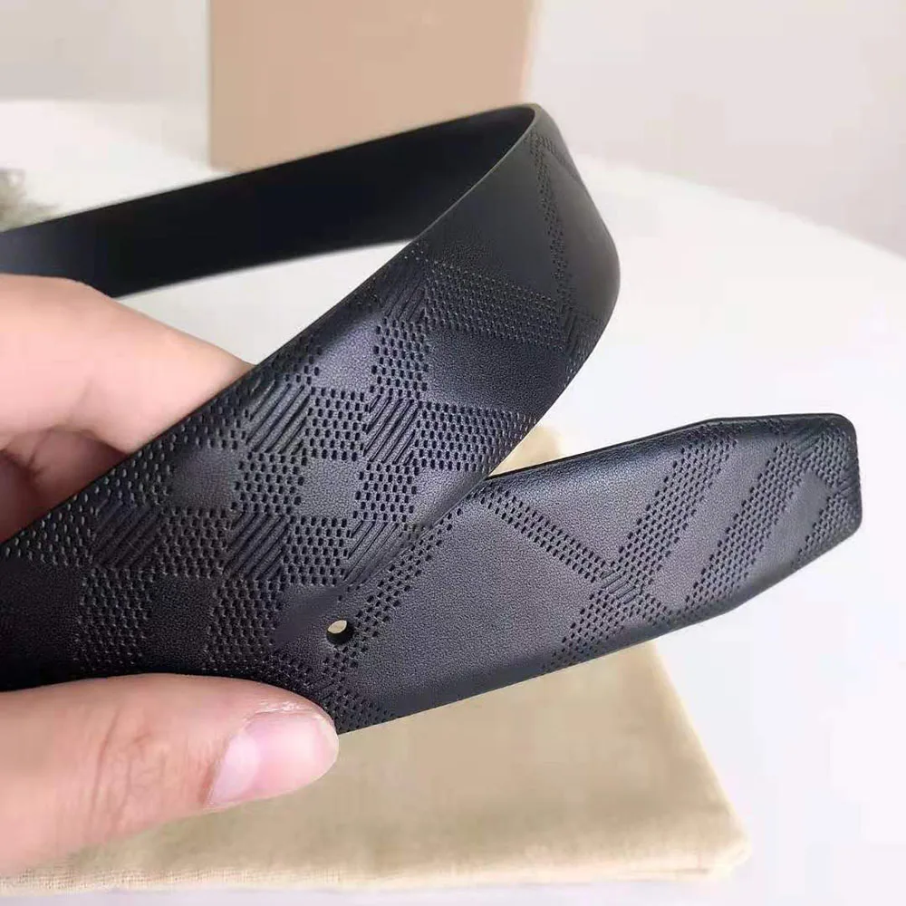 

Top 3.4Cm Genuine Leather Adjustable Black Printing Belts For Men Jeans Fashion Luxury Classic Brand Designer Belt Gifts Box