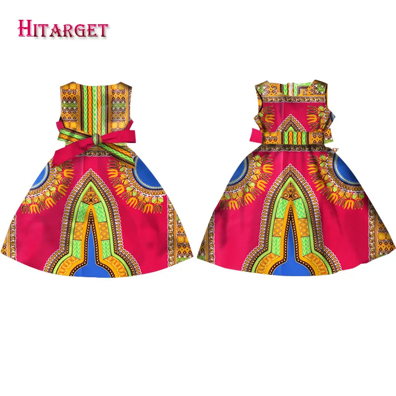 Модные африканские платья для девочек; Vestidos Kanga; одежда с принтом Дашики в африканском стиле; платье трапециевидной формы без рукавов; Java; WYT57 - Цвет: 6