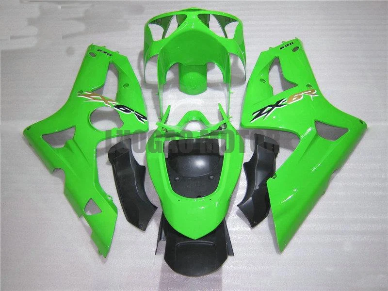 Обтекатели комплект для Kawasaki капоты ниндзя ZX-6R 03 04 Все зеленый ZX 6R кузов ZX6R ABS